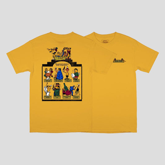 Passport Tee TRICKLE DOWN GOLD Pass Port Skateboard T-Shirt