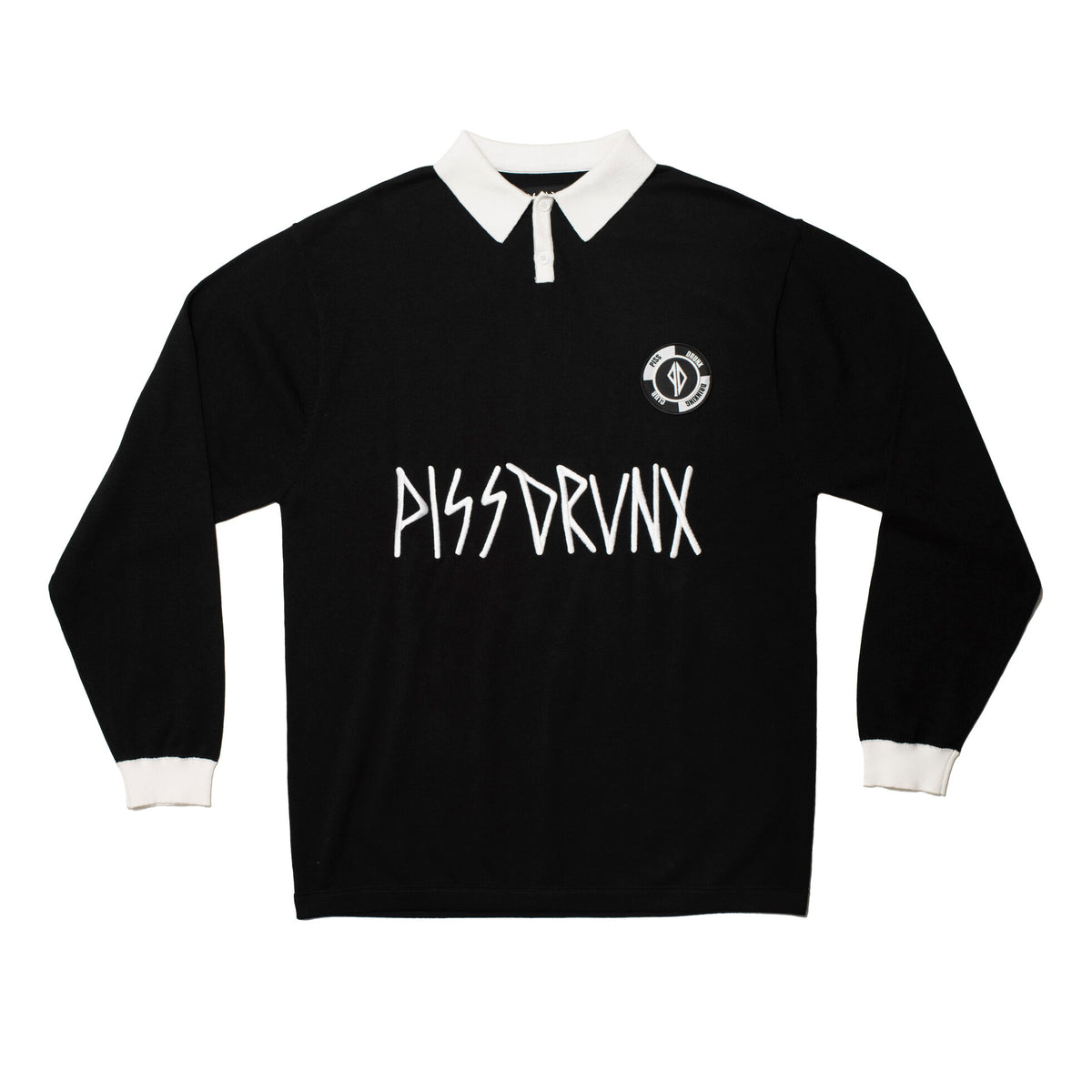 Piss Drunx L S Tee Drinking Club Jersey Black Skateboard Longsleeve T Shirt