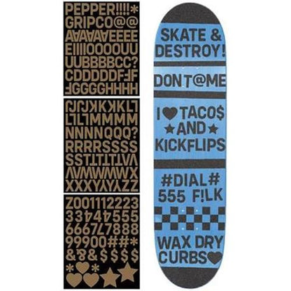 Pepper Griptape G5 Alphanumeric Kit Single Sheet Skateboard Deck Grip Tape
