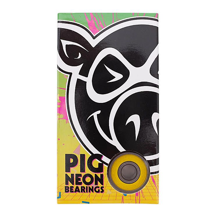 PIG Skateboard Bearings Neon Speed Multi Colour