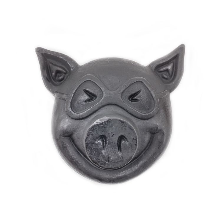 Pig Skateboard Wax Black Pig Head