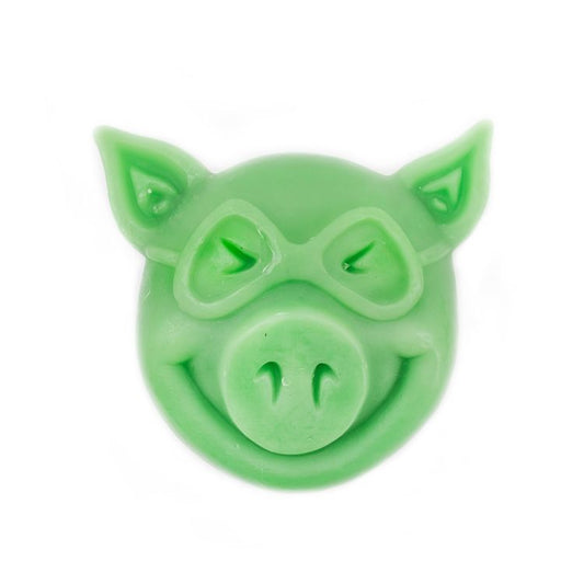 Pig Skateboard Wax Green Pig Head