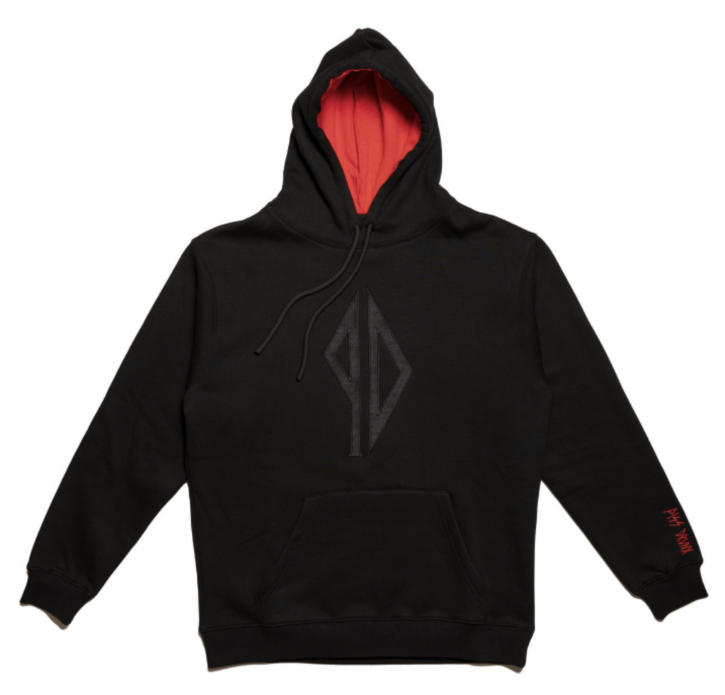 Piss Drunx Hood Lil Red Black Skateboard Pullover
