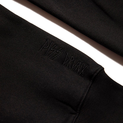 Piss Drunx x Lotties Moey Crew Web 8Ball Black Skateboard Crewneck