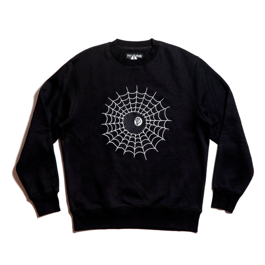 Piss Drunx x Lotties Moey Crew Web 8Ball Black Skateboard Crewneck