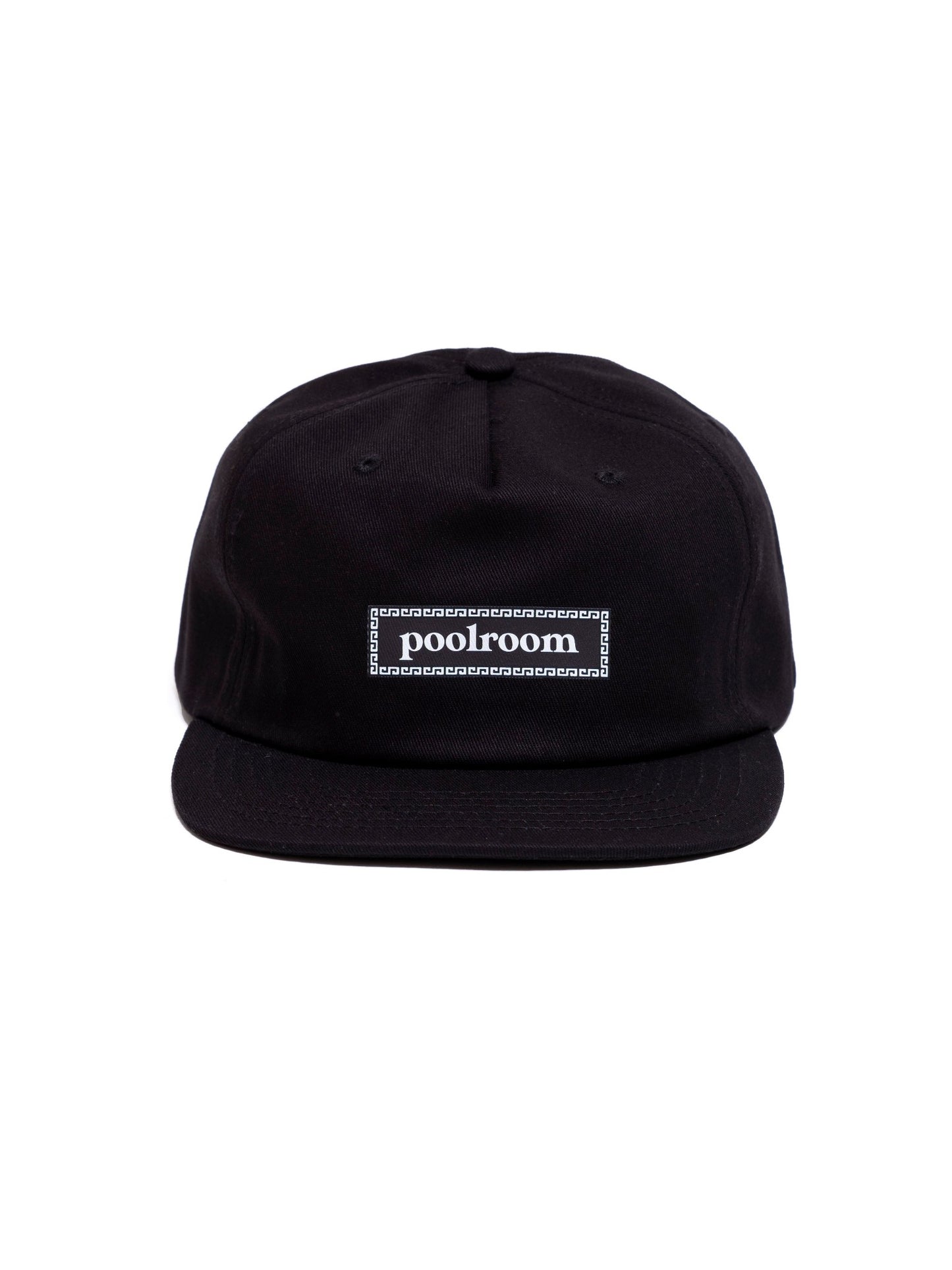 Poolroom Cap Durrant Logo Snapback Black Unstructured Skateboard Hat