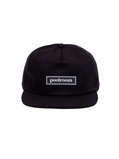 Poolroom Cap Durrant Logo Snapback Black Unstructured Skateboard Hat