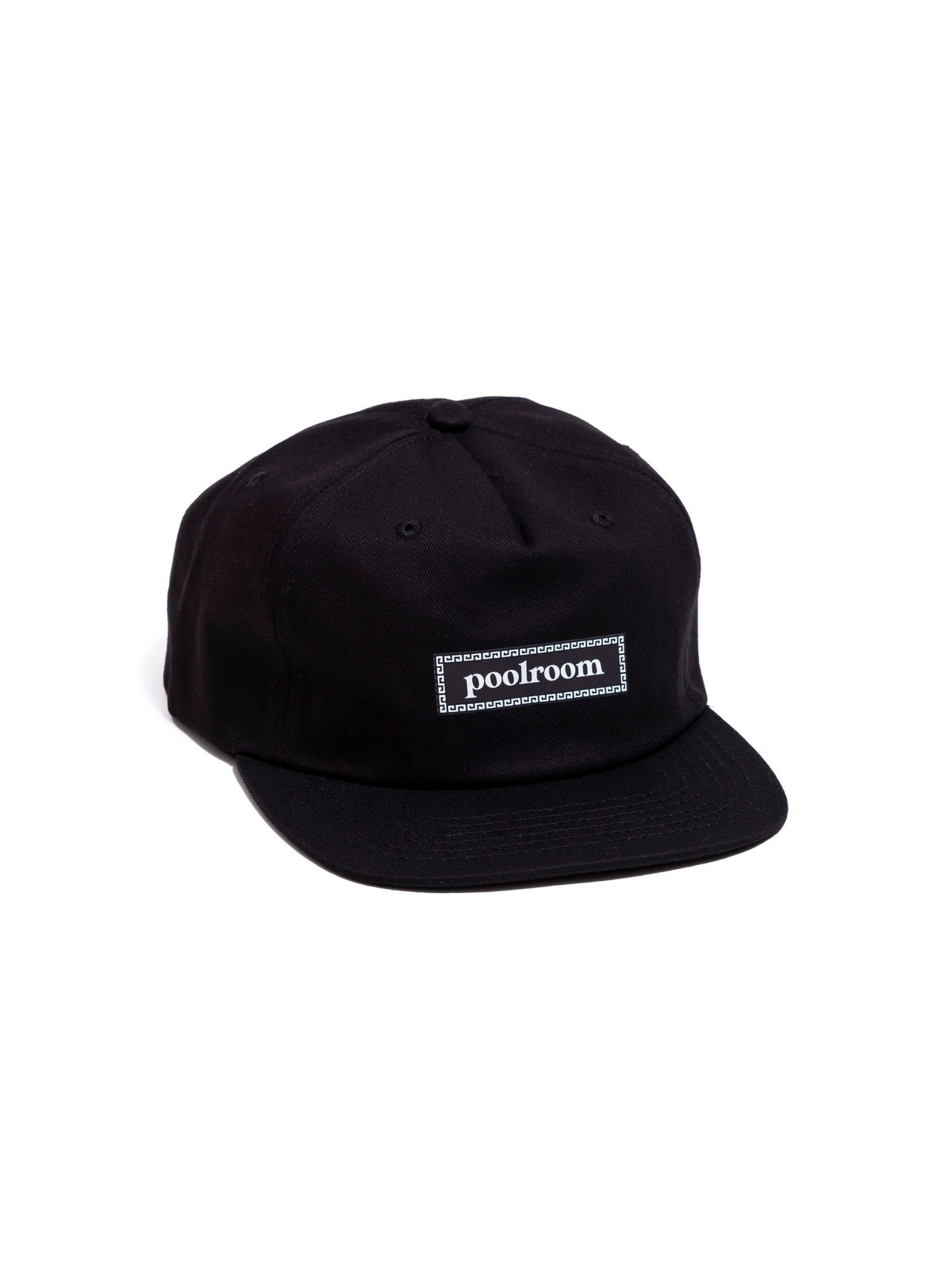 Poolroom Cap Durrant Logo Snapback Black Unstructured Skateboard Hat