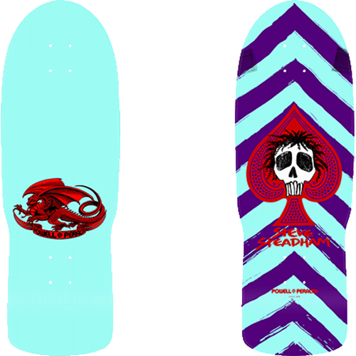 Powell Peralta Deck Steadham Spade Purple/Aqua 10" Reissue Shape 153 SP3 Concave