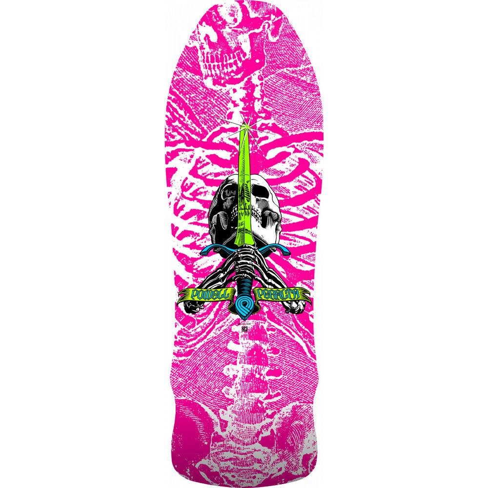 Powell Peralta Skateboard Deck Skull & Sword Geegah Hot Pink 9.75" Reissue