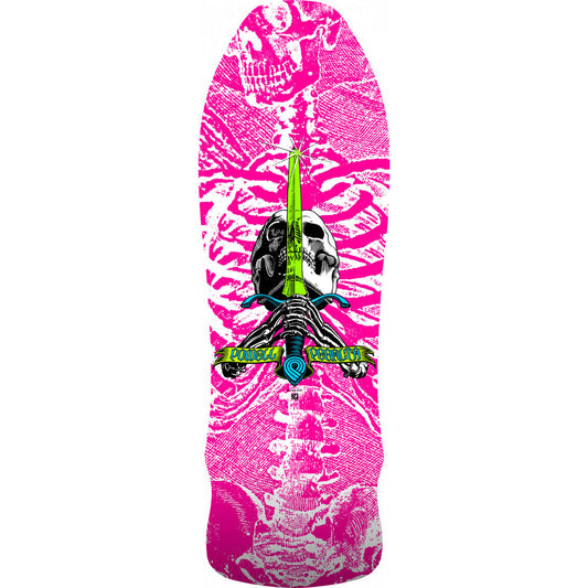 Powell Peralta Skateboard Deck Skull & Sword Geegah Hot Pink 9.75" Reissue