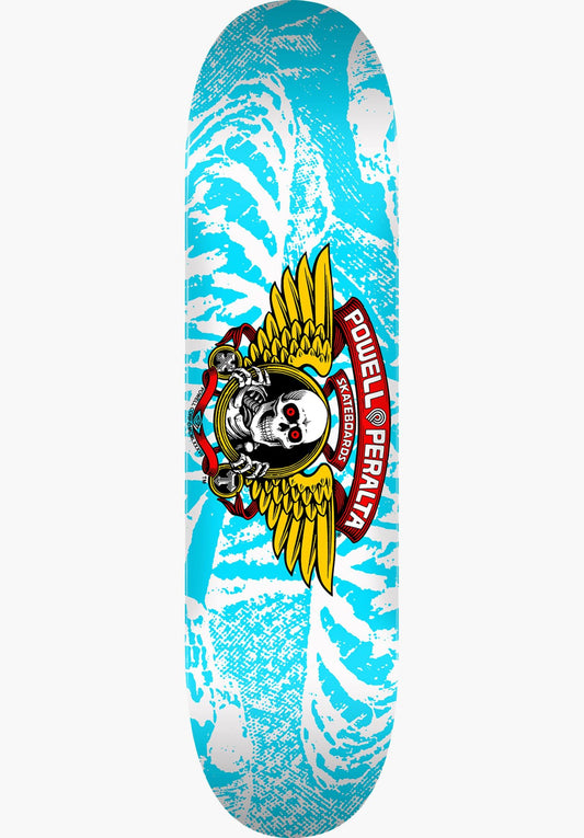 Powell Peralta Skateboard Deck Winged Ripper White/Blue 8" Birch