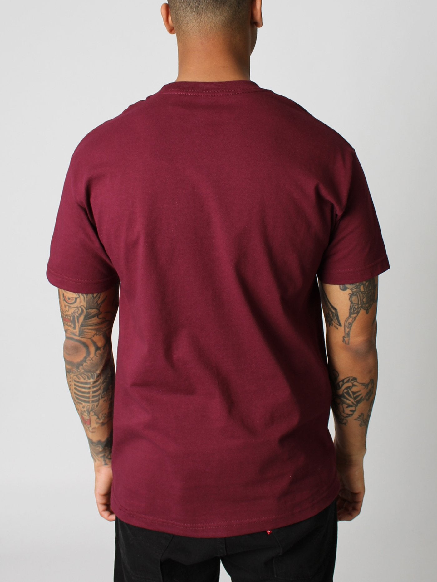 Primitive Skateboard Tee Big Arch Dirty P Pennant Burgundy T-Shirt