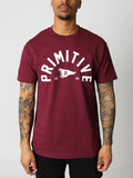 Primitive Skateboard Tee Big Arch Dirty P Pennant Burgundy T Shirt