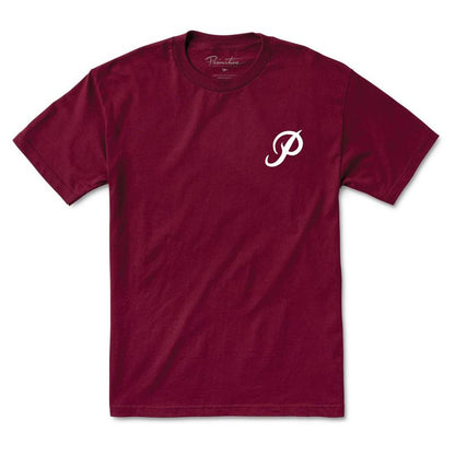 Primitive Skateboard Tee Classic P Core Burgundy White T-Shirt