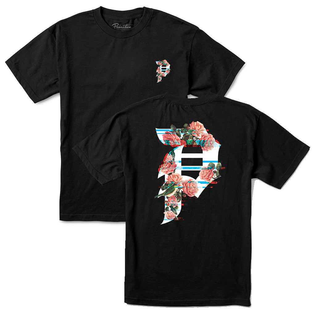 Primitive Skateboard Tee Dirty P Glitch Black Mens T Shirt