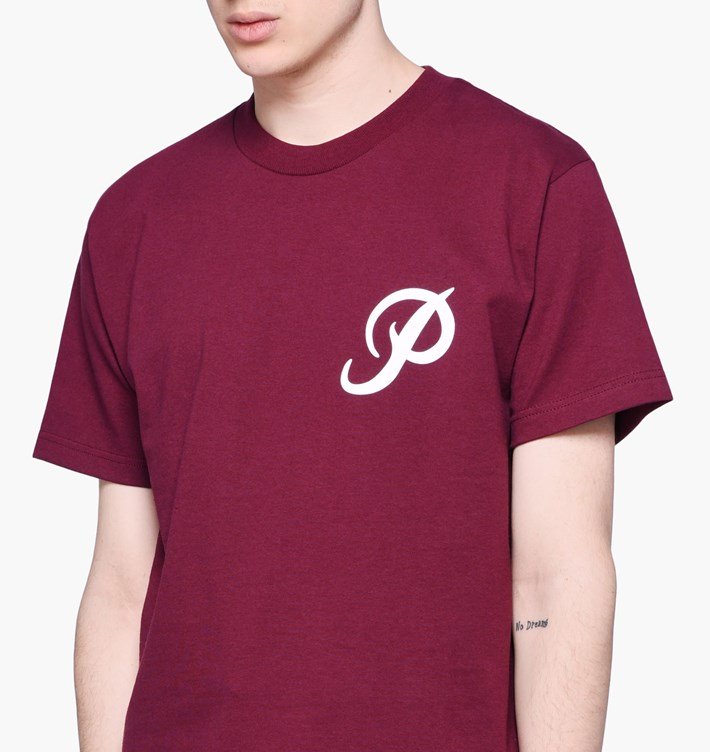 Primitive Skateboard Tee Classic P Core Burgundy White T Shirt