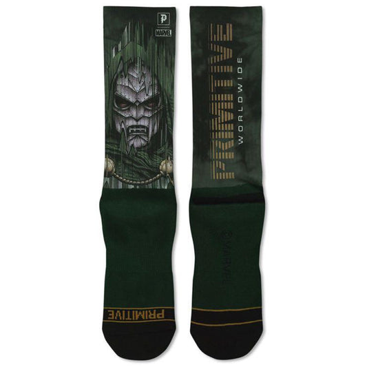 Primitive Socks x Marvel Dr Doom Green Crew ONE SIZE Skateboard Sox