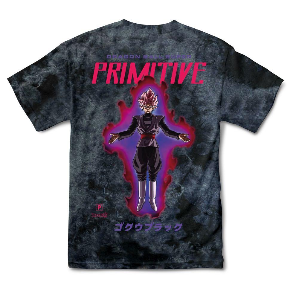 Primitive Tee Goku Black Rose Wash Black Dragon Ball Z Skateboard T Shirt Dbz