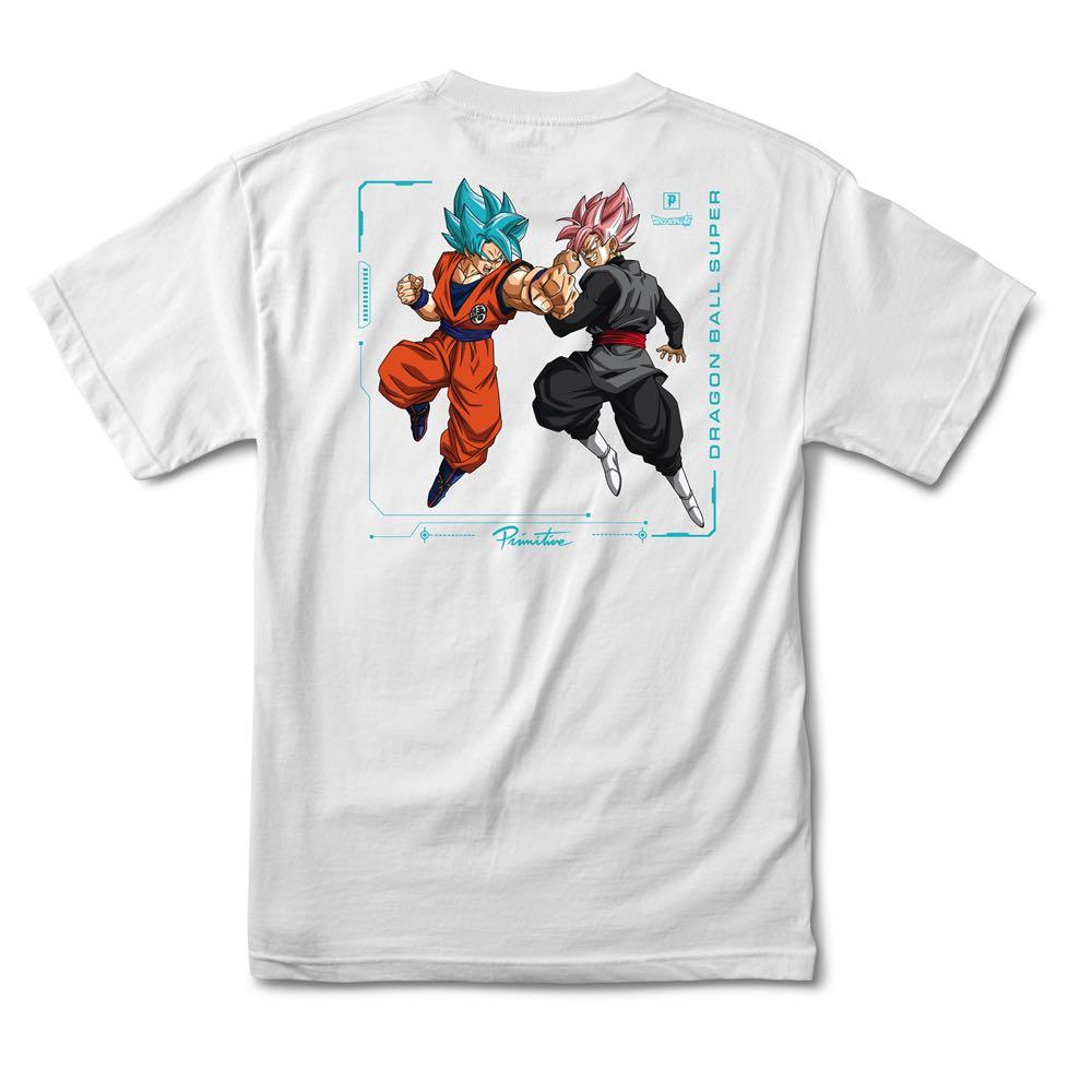 Primitive X Dragon Ball Z Tee Goku Versus White Dbz Skateboard T Shirt