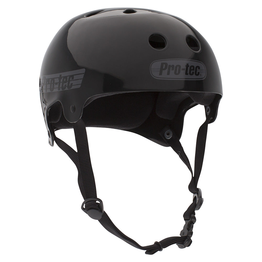 Pro Tec Helmet Classic Bucky Solid Black Skateboard Bike Protec Lid