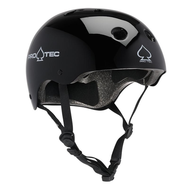 Pro-Tec Helmet Classic Certified Gloss Black Skateboard / Bike Protec Lid