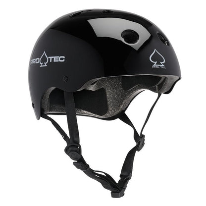 Pro-Tec Helmet Classic Certified Gloss Black Skateboard / Bike Protec Lid