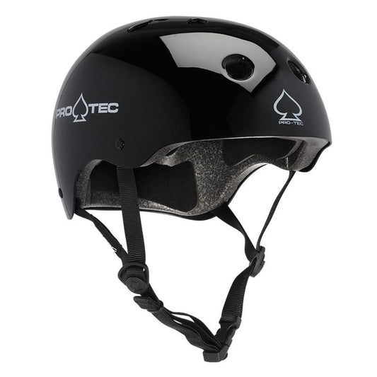 Pro-Tec Helmet Classic Certified Gloss Black Skateboard / Bike Protec Lid