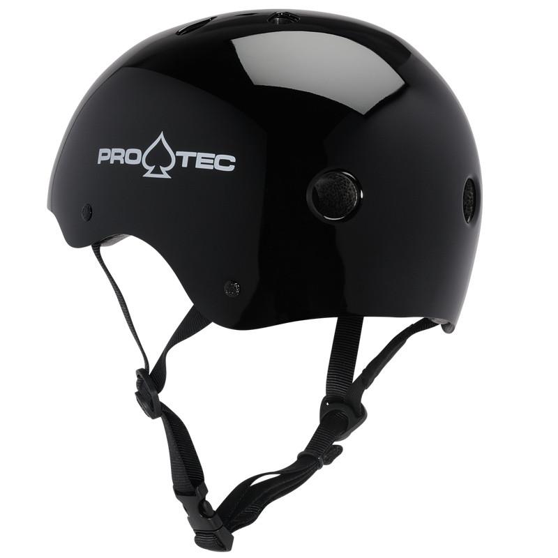 Pro-Tec Helmet Classic Certified Gloss Black Skateboard / Bike Protec Lid