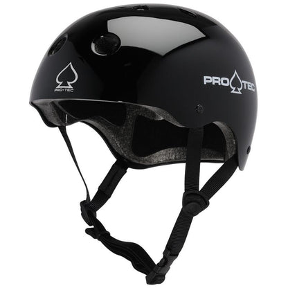 Pro-Tec Helmet Classic Certified Gloss Black Skateboard / Bike Protec Lid