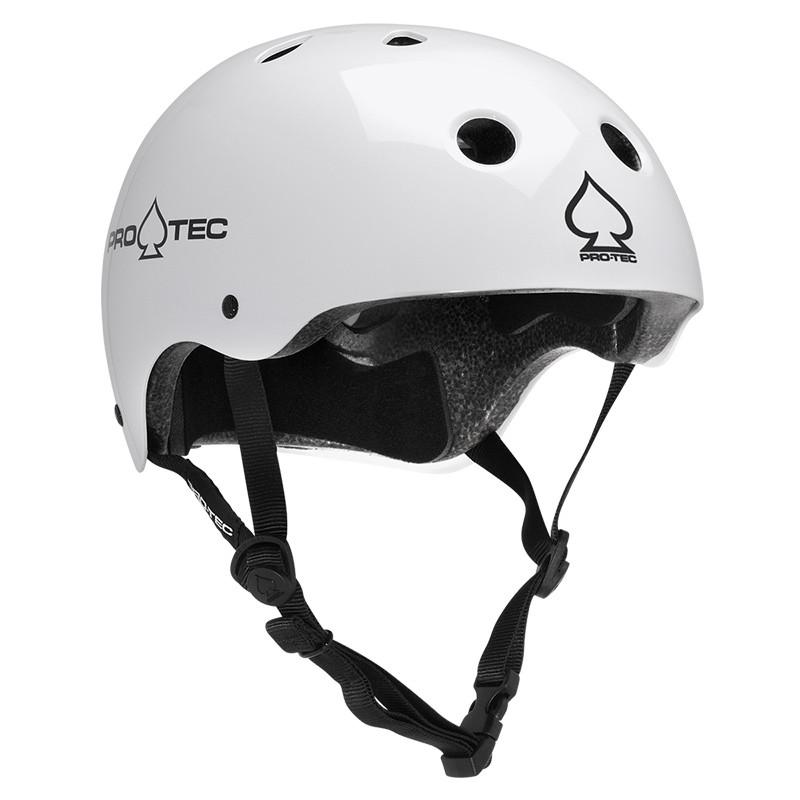 Pro Tec Helmet Classic Certified Gloss White Skateboard Bike Protec Lid