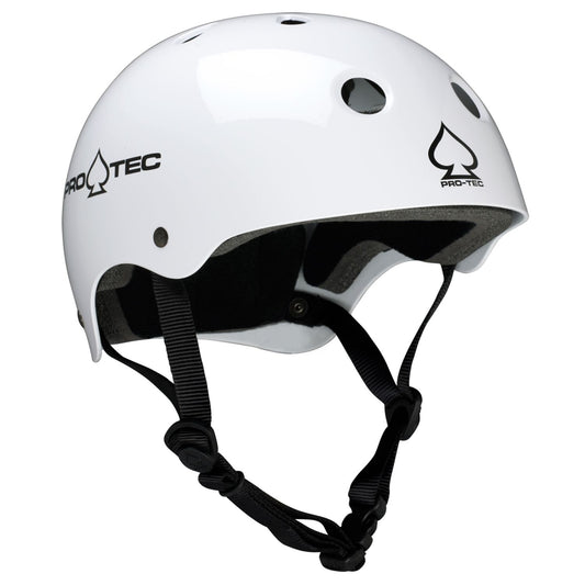 Pro-Tec Helmet Classic Skate Gloss White Skateboard Protec Lid