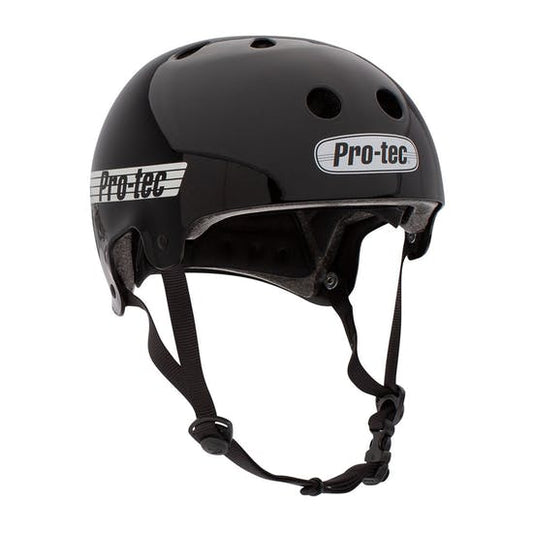 Pro-Tec Helmet Old School Certified Gloss Black Skateboard / Bike Protec Lid