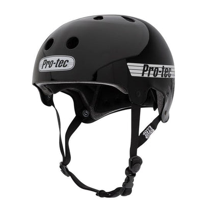 Pro-Tec Helmet Old School Certified Gloss Black Skateboard / Bike Protec Lid