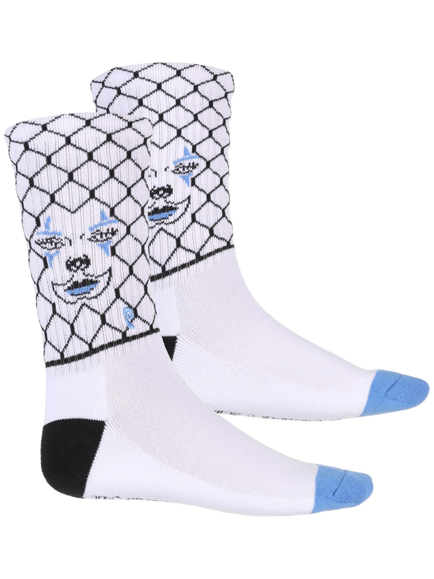 Psockadelic Socks Born Free White Crew OSFM Skateboard Sox