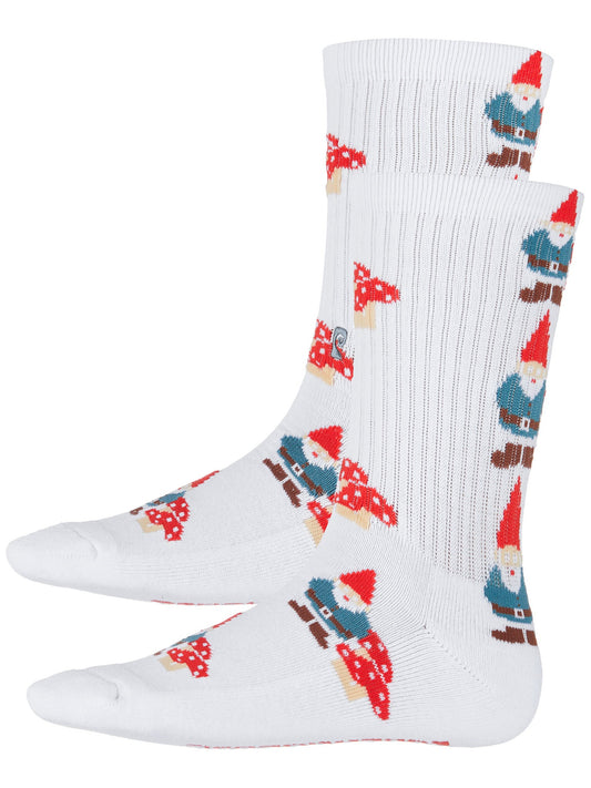 Psockadelic Socks Gnome White Crew OSFM Skateboard Psocks