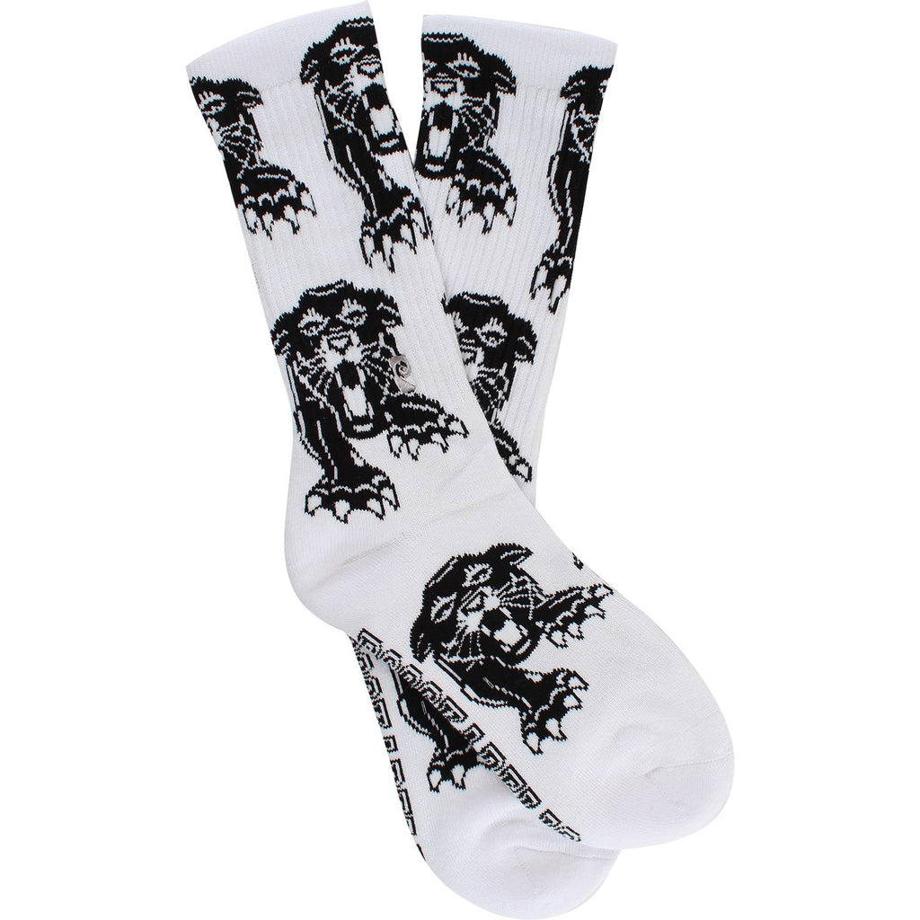 Psockadelic Socks Panther White Crew Osfm Skateboard Sox