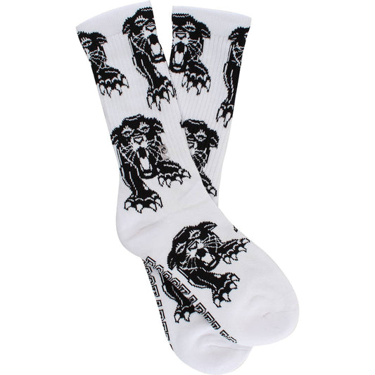 Psockadelic Socks Panther White Crew OSFM Skateboard Sox
