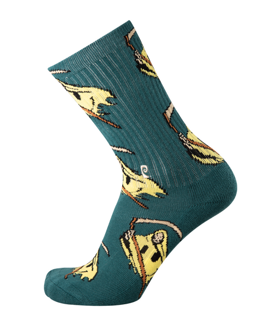 Psockadelic Socks Reaper Smile Turquoise Crew OSFM Skateboard Psocks