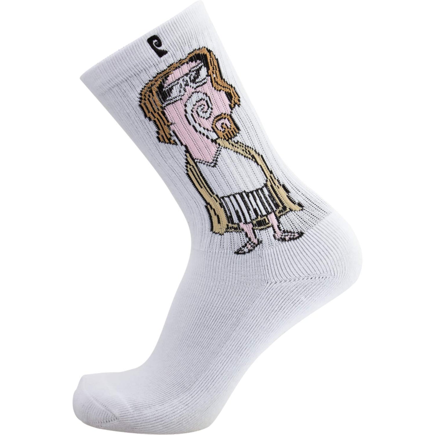 Psockadelic Socks The Dude White OSFM Skateboard Sox