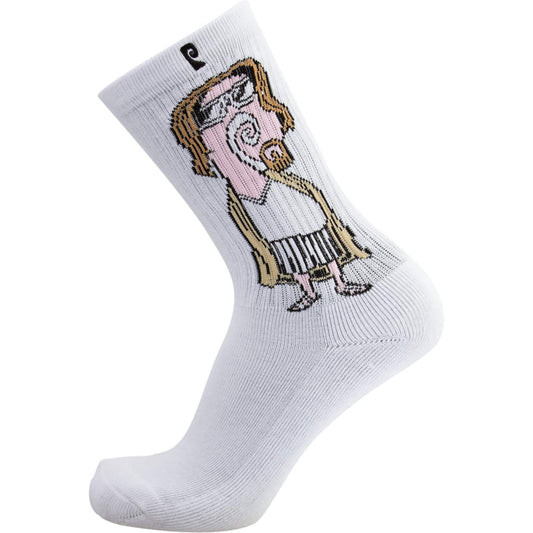 Psockadelic Socks The Dude White OSFM Skateboard Sox