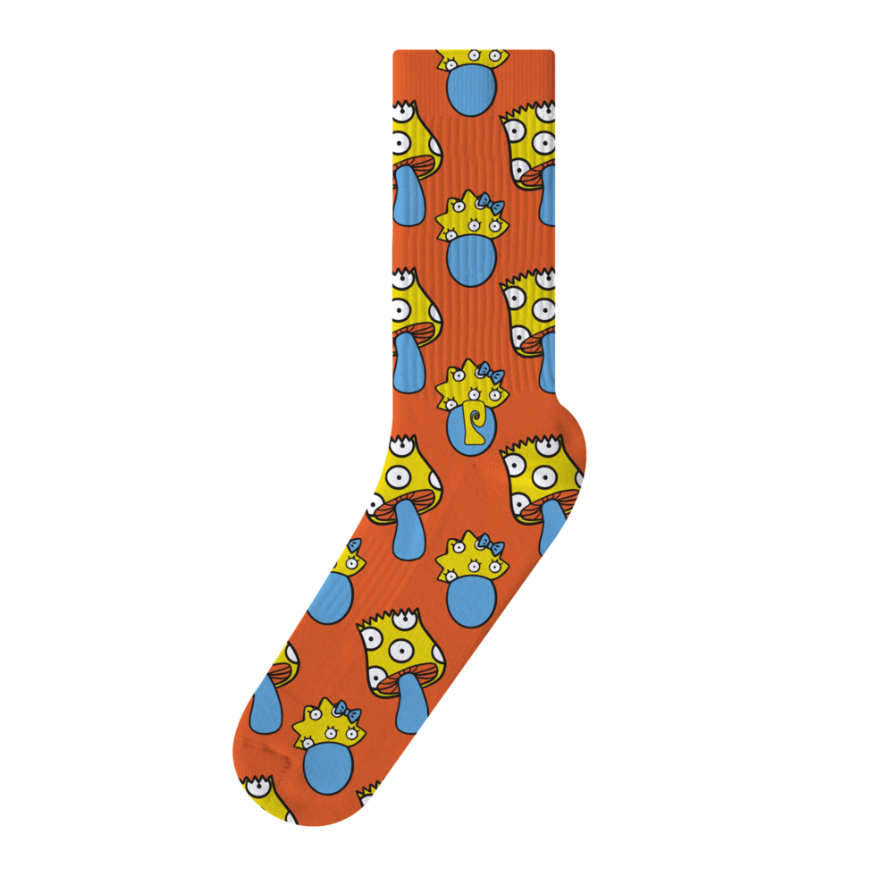 Psockadelic Socks The Shrooms Crew Osfm Skateboard Sox