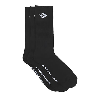 Cons Socks 3 Pack Black Crew SIZE 6-10 Star Chevron Converse Skateboard Sox