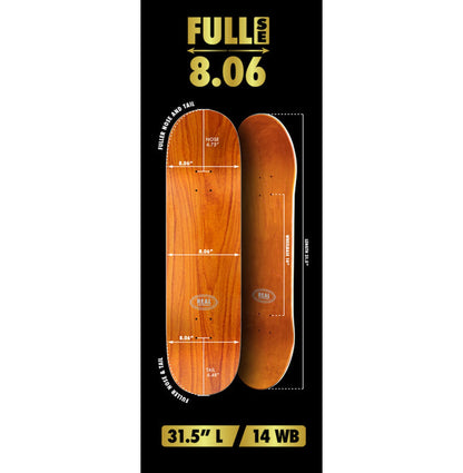 Real Skateboard Deck By Natas Ishod 8.06" Full SE Shape