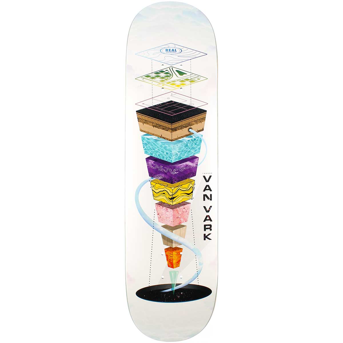 Real Skateboard Deck Tanner Van Vark Topography 8.25"