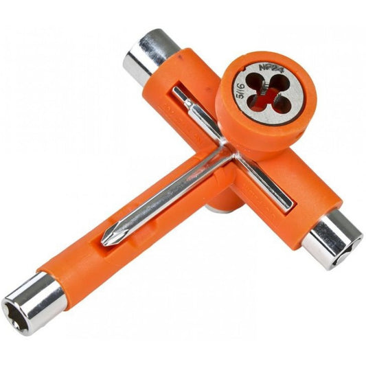 Reflex Utility Skate Tool Orange w/Axle Re-Threader Complete Skateboard T-Tool