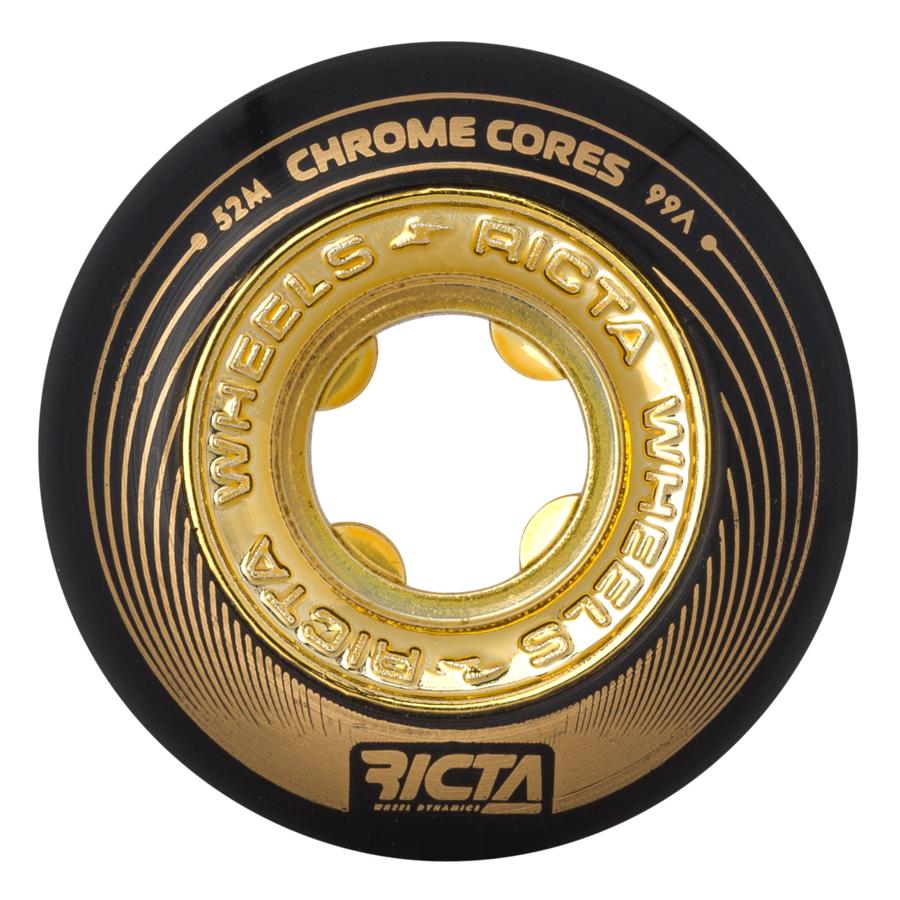 Ricta Skateboard Wheels 52mm Chrome Core Black Gold 99a