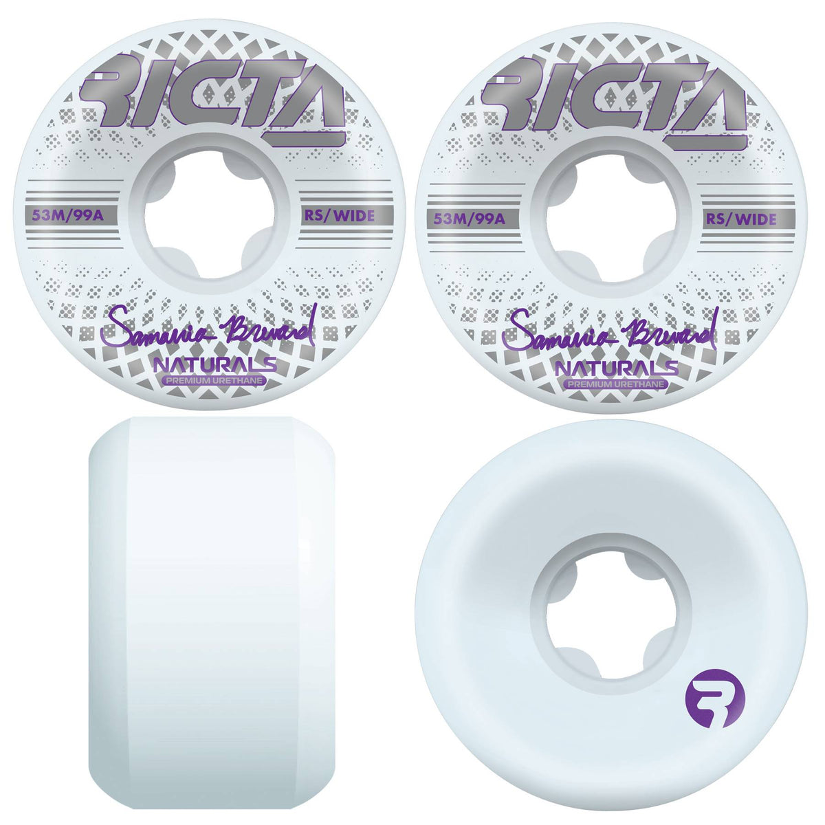 Ricta Skateboard Wheels 53Mm Brevard Reflective Naturals Wide 99A