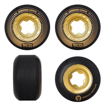 Ricta Skateboard Wheels 53mm Chrome Core Black Gold 99a