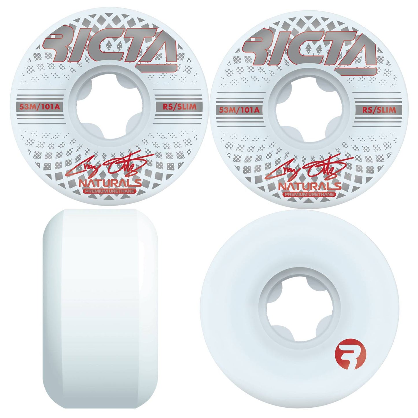 Ricta Skateboard Wheels 53mm Ortiz Reflective Naturals Slim 101a